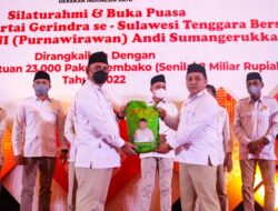 Di Acara Bukber Pengurus Partai Gerindra se Sultra, ASR Salurkan 23 Ribu Paket Sembako
