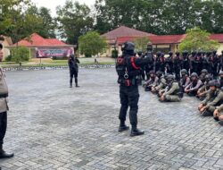 Ratusan Personel Satuan Elit Korps Brimob Polri Dikirim BKO di Kota Kendari