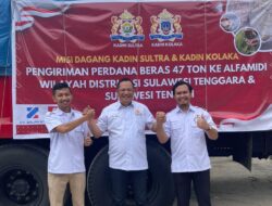 Misi Dagang, Kadin Sultra Lakukan Pengiriman 47 Ton Beras Lokal ke Alfamidi