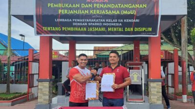 Optimalkan Pembinaan Jasmani dan Fisik, Lapas IIA Kendari Teken MoU Dengan Sparko Indonesia