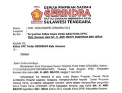 Ketua Fraksi Gerindra Konawe Berganti, Abd Rahim Digantikan Ulfiah