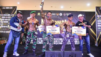 Sabet Medali di Nasional Event Body Fitnes, Prajurit Korem 143/HO Ukir Prestasi