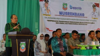 Bupati Konut Komitmen Tuntaskan Pembangunan Ibu Kota Tahun ini