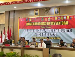 Polda Sultra Gelar Rakor Lintas Sektoral Jelang Idul Fitri 1445 Hijriah