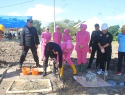 Dansat Brimob Polda Sultra Bersama Dinas Cipta Karya Letakkan Batu Pertama Pembangunan Kolam Renang Standar Internasional