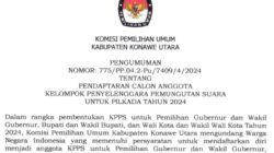 KPU Konut Umumkan Pendaftaran Calon Anggota KPPS Pilkada Tahun 2024