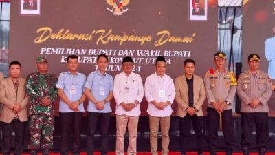 KPU Konut Gelar Deklarasi Damai Bersama Dua Paslon Pilkada 2024