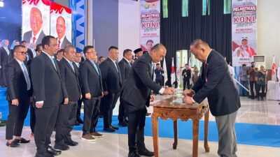 Dilantik Marciano Norman, Andi Ady Aksar Siap Bawa Olahraga Sultra ke Panggung Nasional