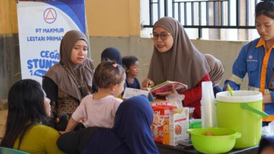 Wujud Kepedulian Sosial, PT MLP Bagikan Makanan Tambahan untuk Balita dan Bumil di Lingkar Tambang