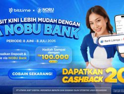 Bittime Gandeng Nobu Bank Hadirkan Program Cashback Investasi Global Instan